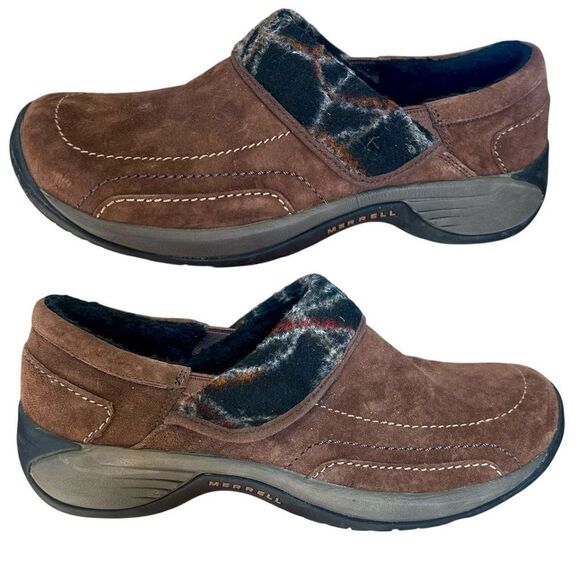 Merrell Moc Encore Spritz Womens Sz 10 Brown Suede Slip On Q Form Mules J55932 - Picture 1 of 10